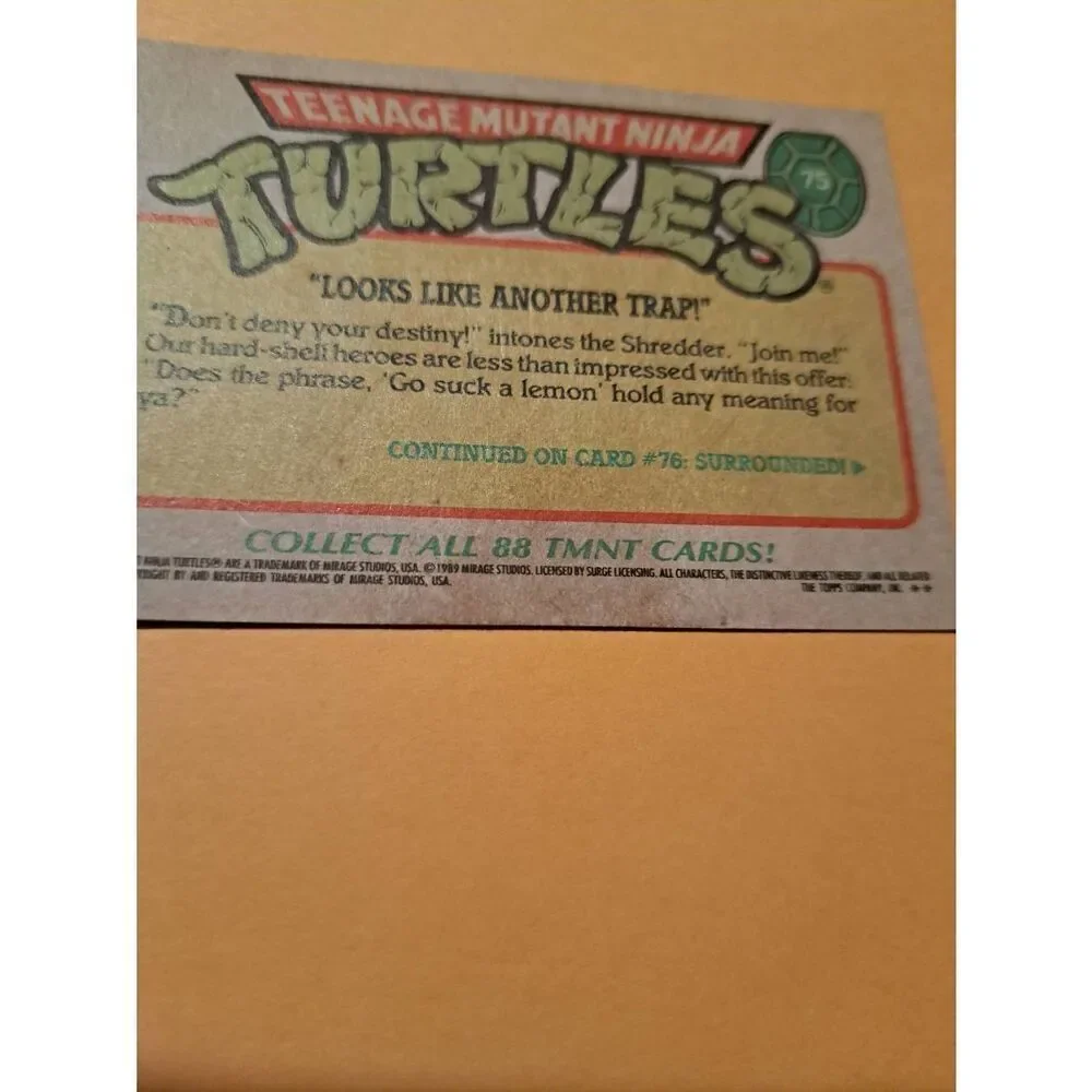 1989 Topps TMNT Trading Card 75 Teenage Mutant Ninja Turtles